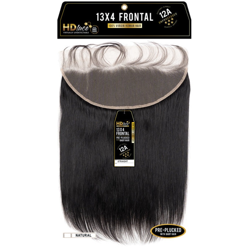 Sensationnel 12A Virgin Human Hair 13X4 Frontal Straight Closure 12 NATURAL/BLACK