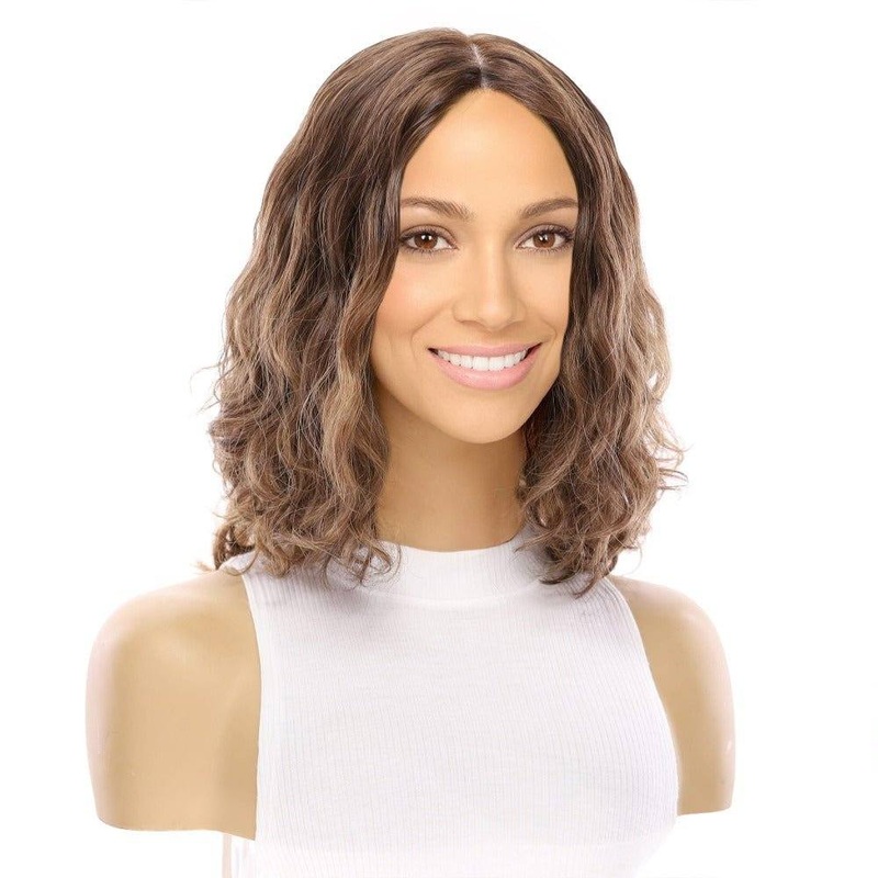 13″ Victoria Silk Top Wig Medium Brown Babylight Wavy Zig Zag Lace Front