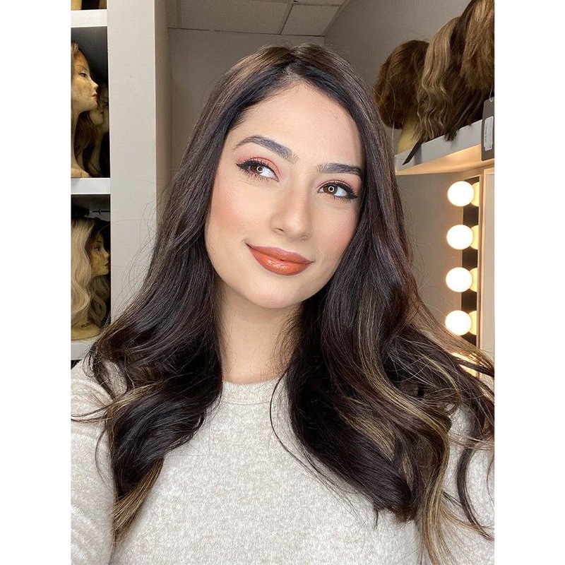 20″ Diamond Mono Top Topper Dark Brown Balayage