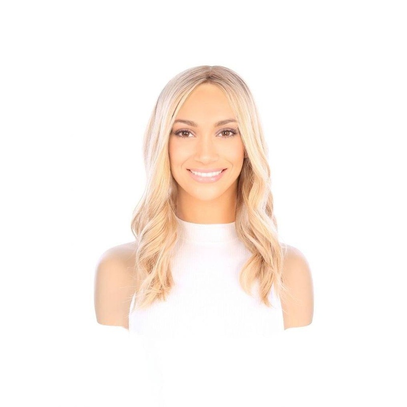 18″ Princess Silk Top Wig Golden Blonde Zig Zag Lace Front