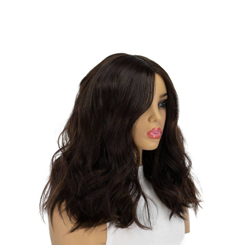 19″ Nicole Silk Top Wig Dark Brown Zig Zag Lace Front