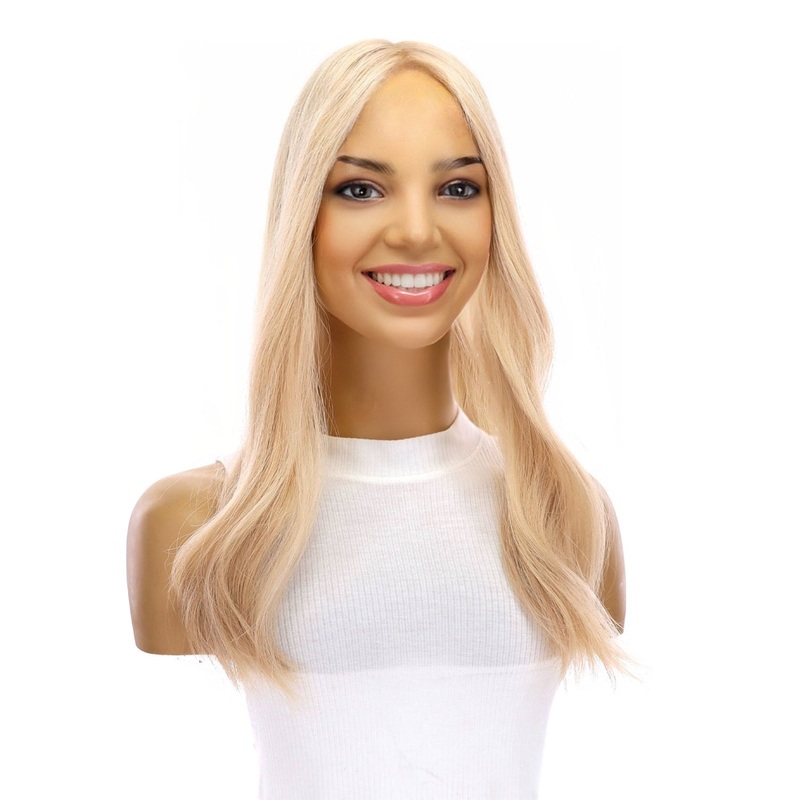 20″ Diamond Mono Top Topper Beige Blonde w/ No Rooting