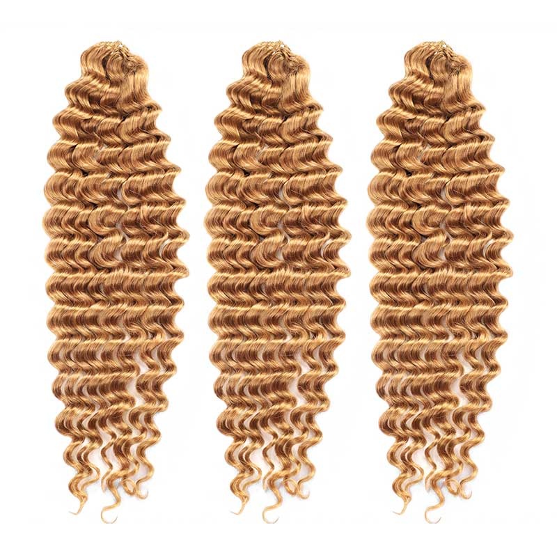CLEARANCE SALE| #Honey Blonde 27 Kinky Curly Crochet Braid Human Hair Extensions #Honey Blonde27 12” 12” 12”