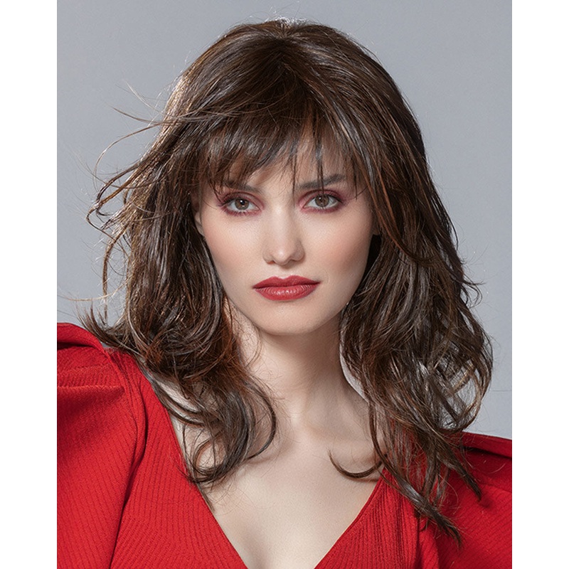 Flash Mono Part-Petite/Average | Lace Front & Monofilament Part Synthetic Wig by Ellen Wille Aubergine Rooted