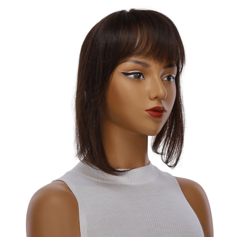 12″ Fringe Topper #4 Dark Brown 5 x 2.25″