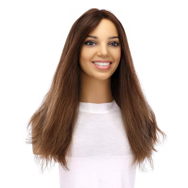 20″ Divine Lace Top Topper Medium Brown Balayage Wavy Zig Zag Lace Front