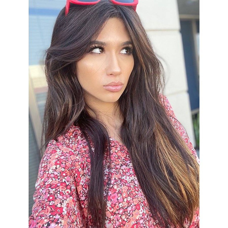 26″ Ponytail Silk Top Wig Dark Brown Balayage