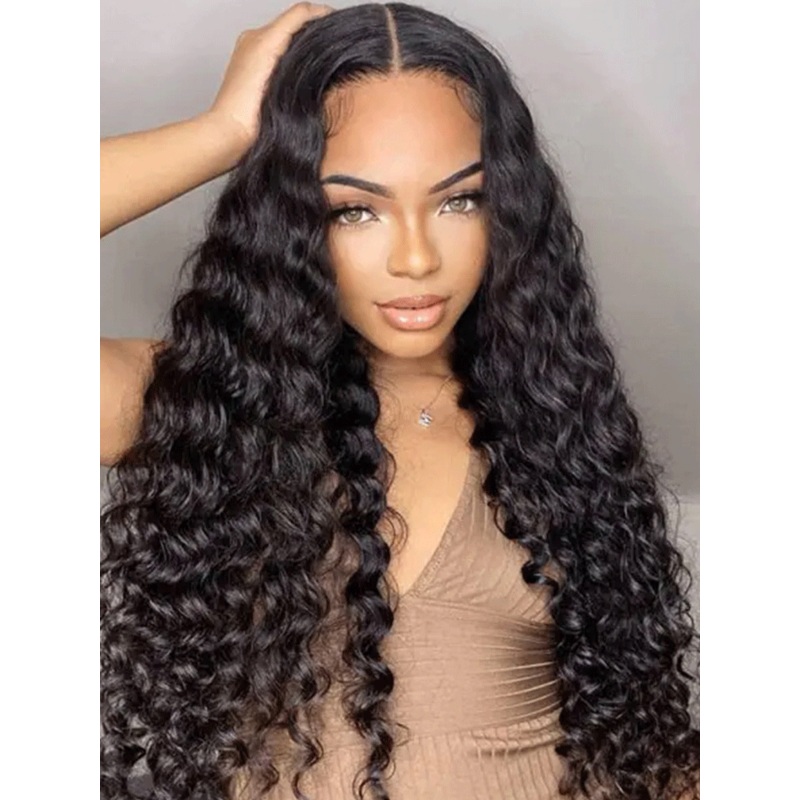 CurlyMe Pre-cut 9×6 Lace M-cap Wear Go Glueless Mini Knots Loose Deep Hair HD Lace Front Wig Pre-plucked Transparent Lace 180% 8(bob)