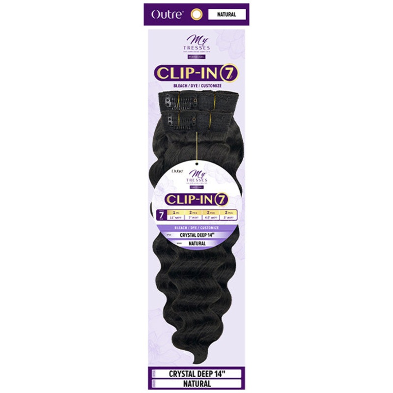 Outre 100% Unprocessed Human Hair 7pcs Clip-In – CRYSTAL DEEP 14 NBRN