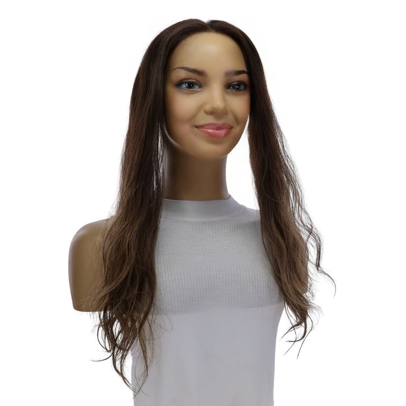 16″ Hairline Topper #Dark Brown Balayage Wavy 3 cm