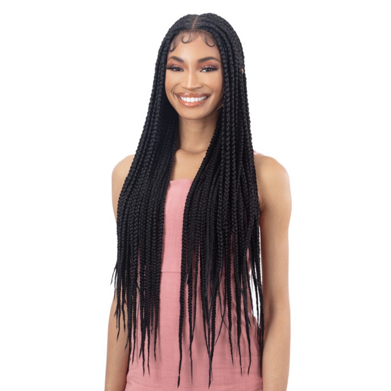 Freetress Equal Braided Freedom Part HD Lace Front Wig – KNOTLESS BOX BRAID 1