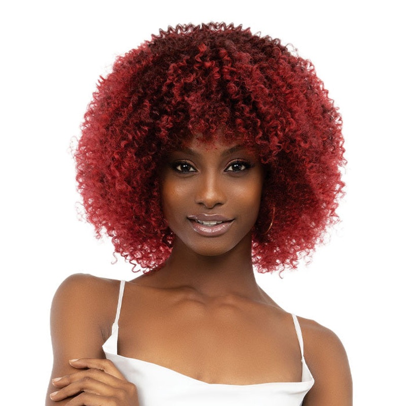 Janet Collection Natural PREMIUM Synthetic Afro Wig – Leon CARAMEL