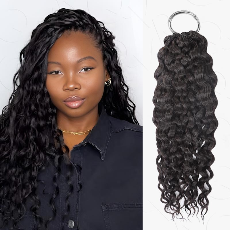 P3G5| Natural Black Water Wave Feather Crochet Hair Water Wave 14” (Sale) Buy 3 Get 2 Free (Total 5 Packs)