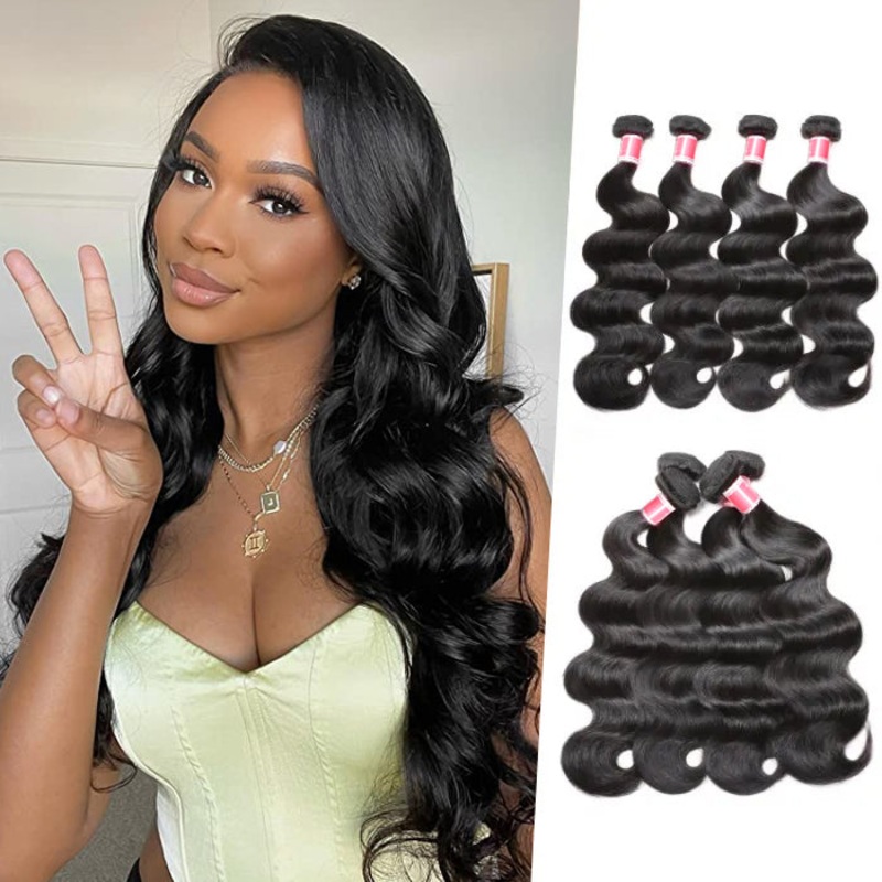 Peruvian Body Wave 3/4 Bundle Deals Unprocessed Virgin Human Hair Extensions In Stock 10 10 10