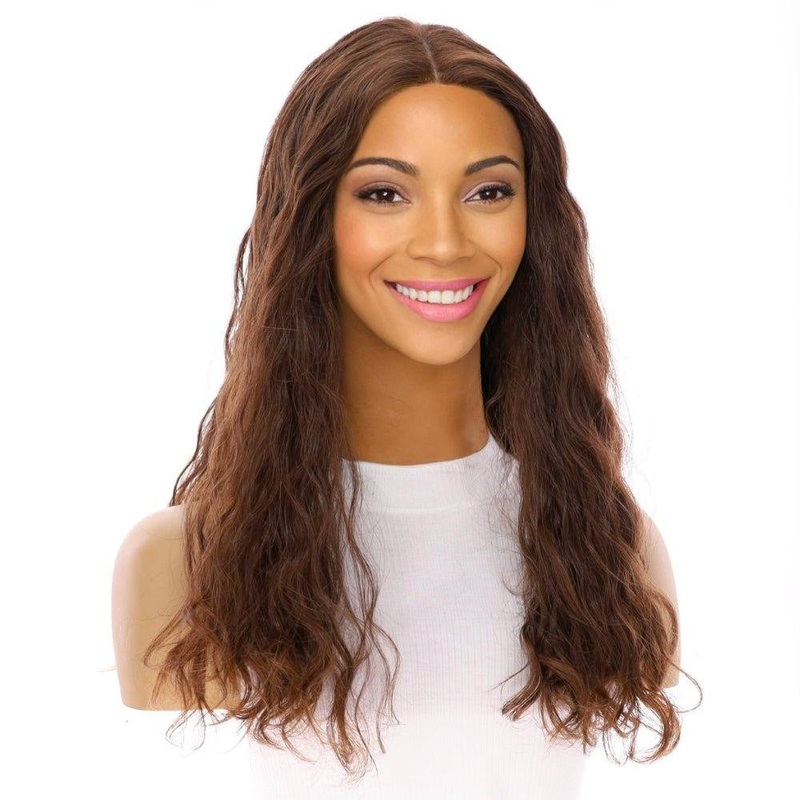 20″ Divine Luxe Lace Top Wig #6 Neutral Medium Brown Wavy Zig Zag Lace Front
