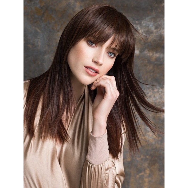 True | Human Hair/ Synthetic Blend Clip In Bangs (Mono Base) | DISCONTINUED