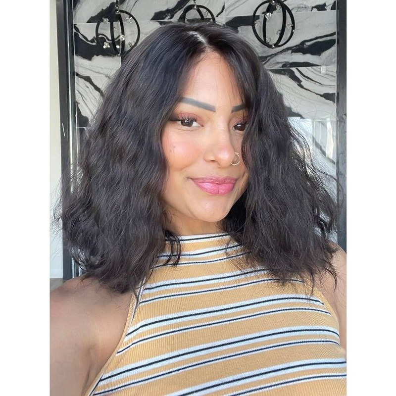 14″ Princess Silk Top Wig Natural Black Wavy