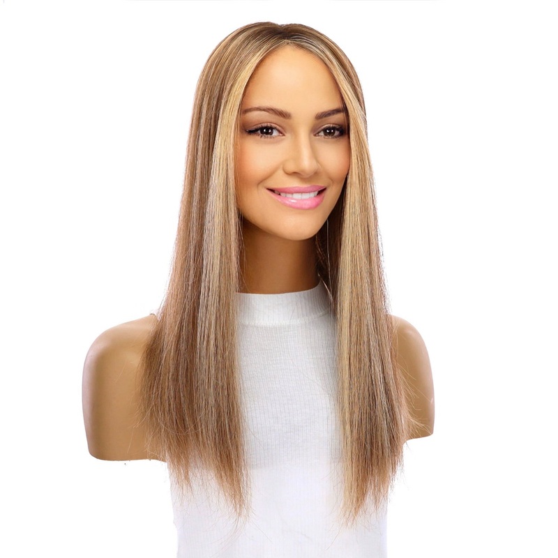 18″ Topaz Lace Top Topper Medium Blonde w/ Highlights 3 x 5″