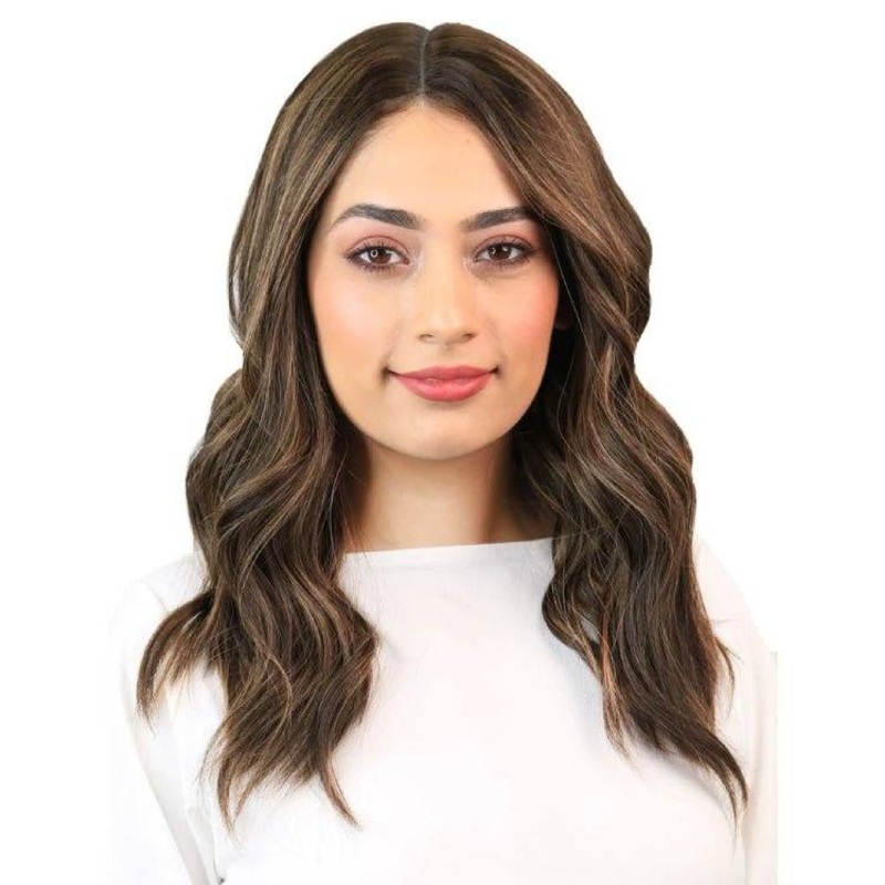 20″ Divine Lace Top Wig Medium Brown Balayage Zig Zag Lace Front