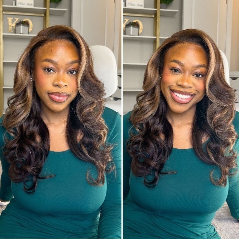 Special Deal | Blonde Highlight Loose Body Wave 7×6 Closure HD Lace Wig Pre-Cut Lace Breathable Cap Breathable Cap 22