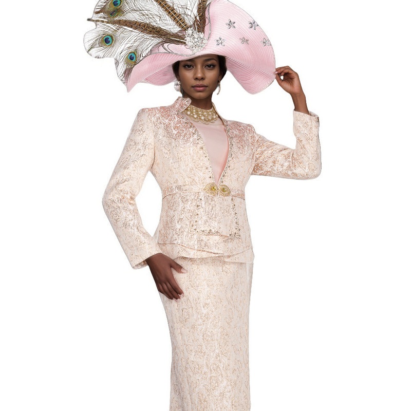 Tailored Brocade Hat Metallic Pink OS