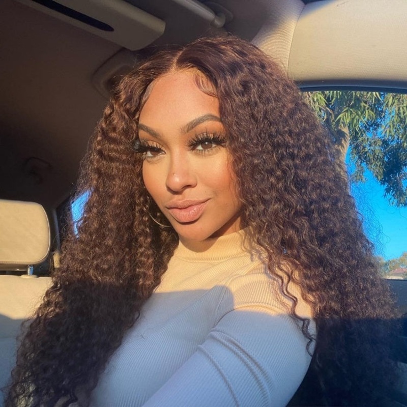 18 Inches=$139.9 | Brown Water Wave 5×5 Closure Lace Glueless Mid Part Long Wig 100% Human Hair 18 (Breathable Cap)