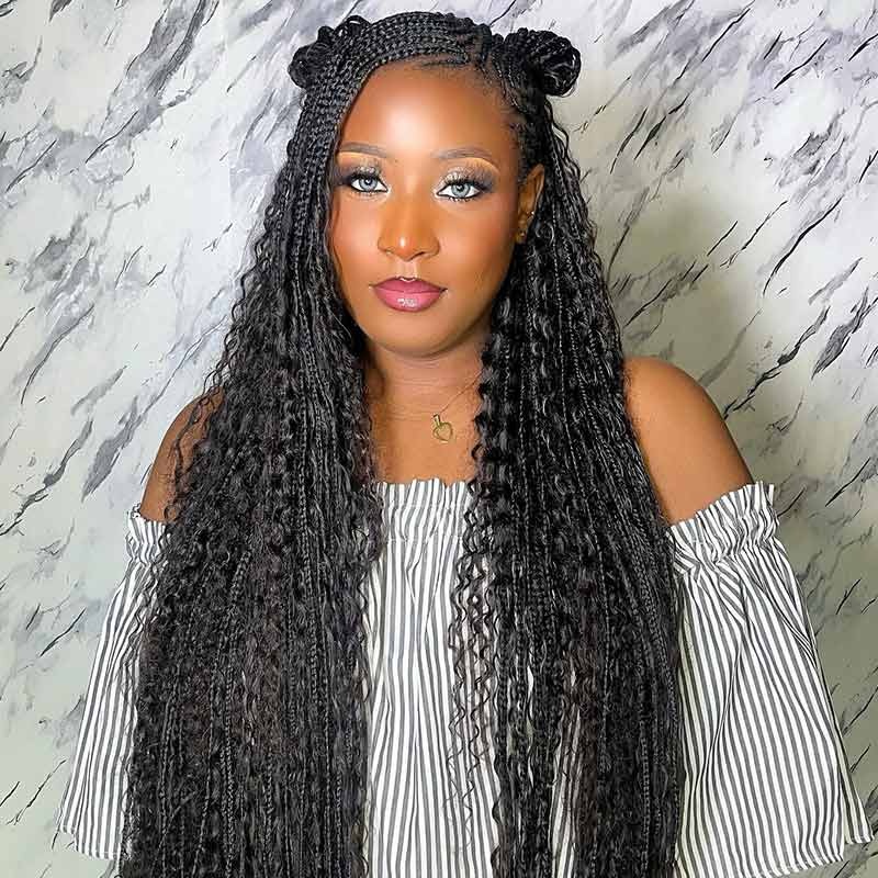 50% OFF|Water Wave Bulk Hair Extensions for Boho Knotless Braiding 14” 3 PACKS (Full Head)