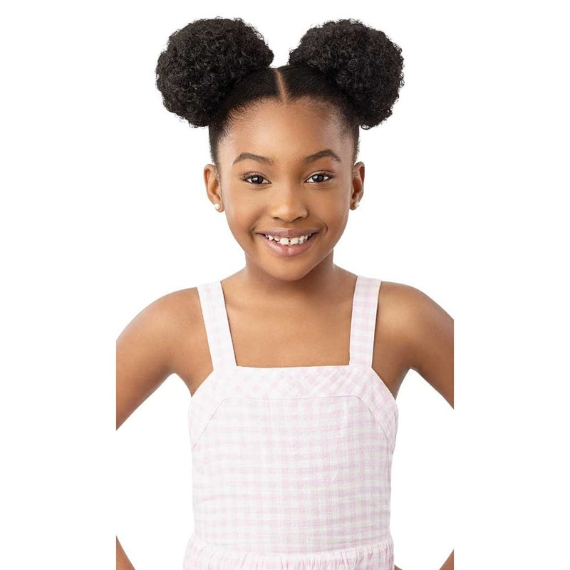 Outre Lil Looks Drawstring Ponytail – Mini Duo Puffs 1 JET BLACK