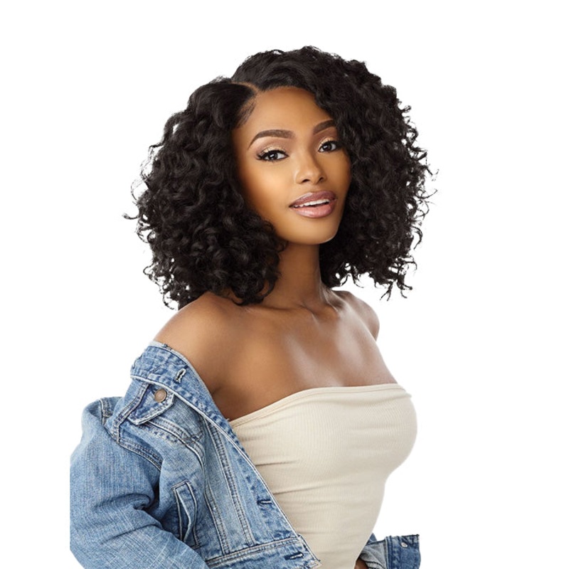 Sensationnel Curls Kinks Textured Lace Kinky Edges Glueless Y-Part HD Lace Front Wig – KINKY RINGLET CURL 14″ 1
