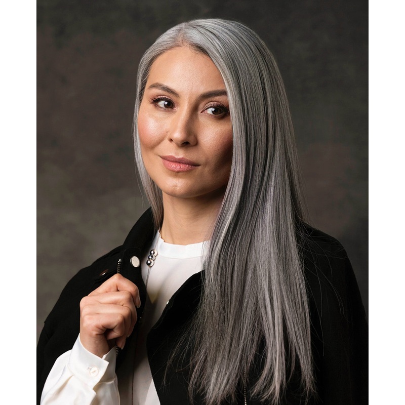 invisible clip-in hair extensions salt & pepper. 14″ Classic