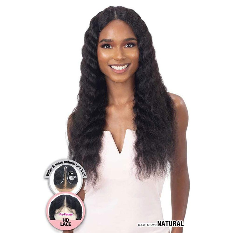 Shake-N-Go Girlfriend Human Hair Lace Front Wig – Deep Waver 24″ NATURAL/D