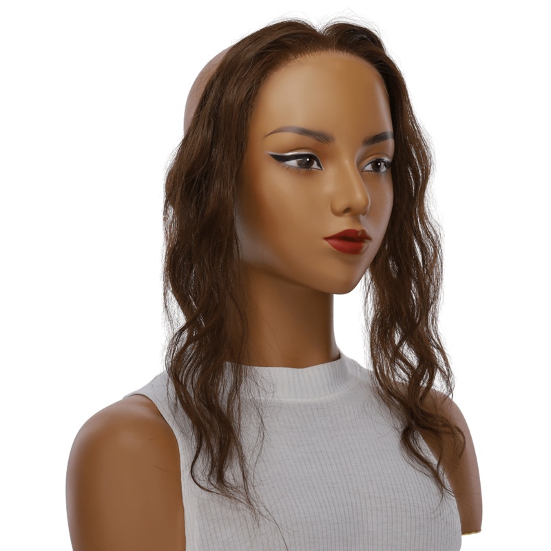 12″ Hairline Topper #Medium Brown Wavy 3 cm