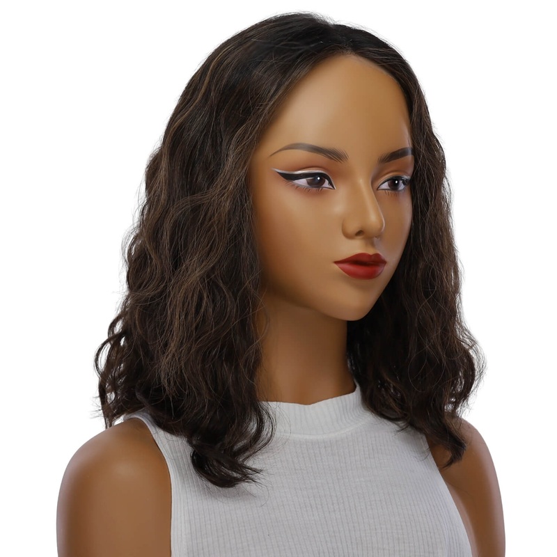 16″ Divine Lace Top Wig Soft Black w/ Highlights Wavy Zig Zag Lace Front