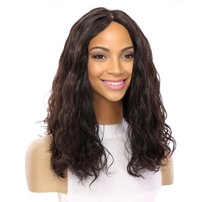 19″ Nicole Silk Top Wig Natural Black Wavy Zig Zag Lace Front
