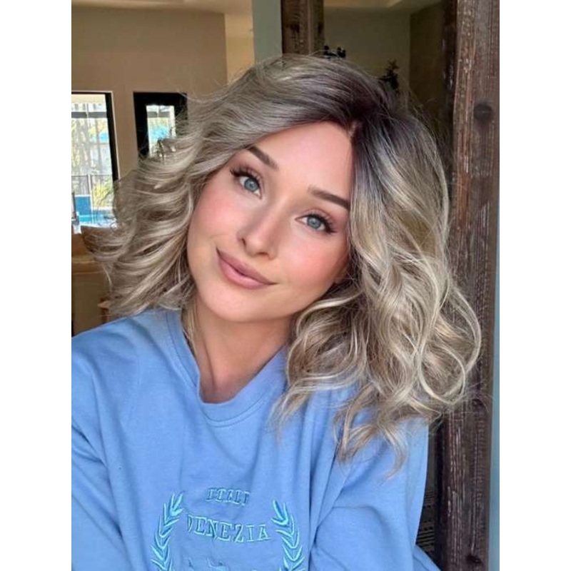 Emma | Human Hair / Synthetic Blend Lace Front Wig (Mono Part) ALMOND-BREEZE