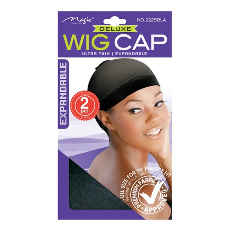 Magic Collection Deluxe Stocking Wig Cap Expandable 2 PCS – Black Black