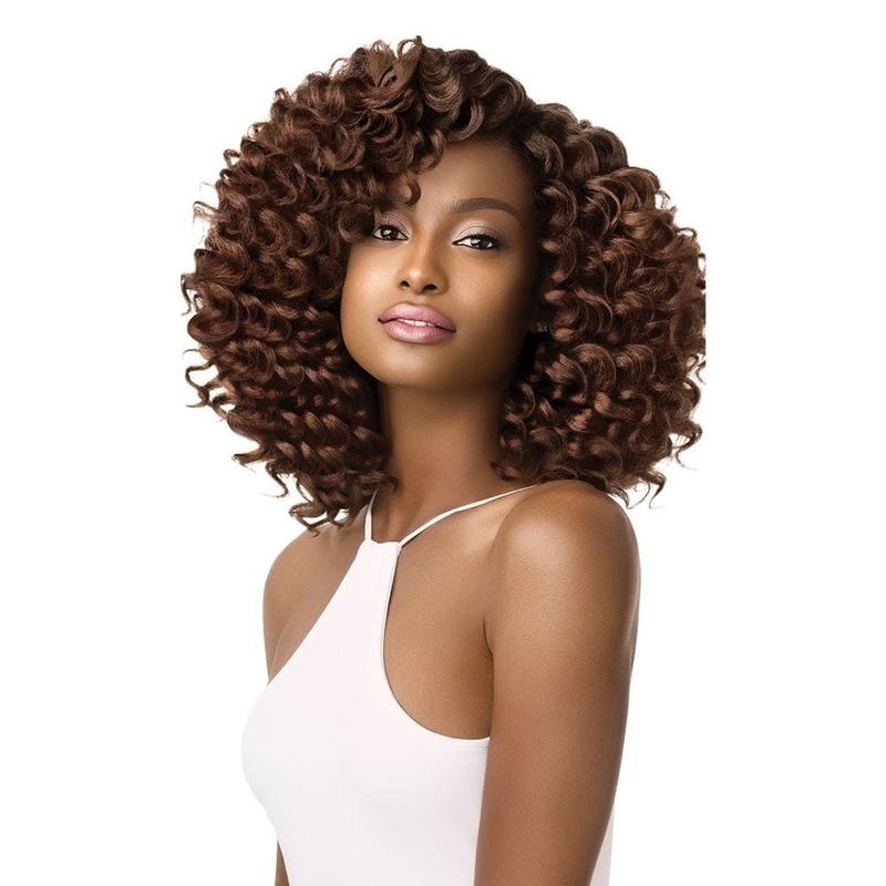 Outre 4X Curlette Crochet Hair – Loose Spiral Rod Set 8″ 1 JET BLACK