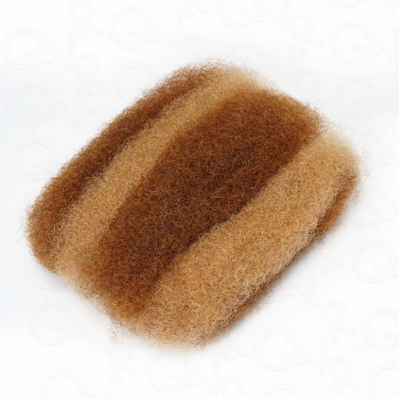 QVR Two Colors #P27/30 Afro Kinky Bulk Human Hair for Mini Twist Braiding Dreadlock Two Colors #P27/30 3 Packs (Full Head) 10”