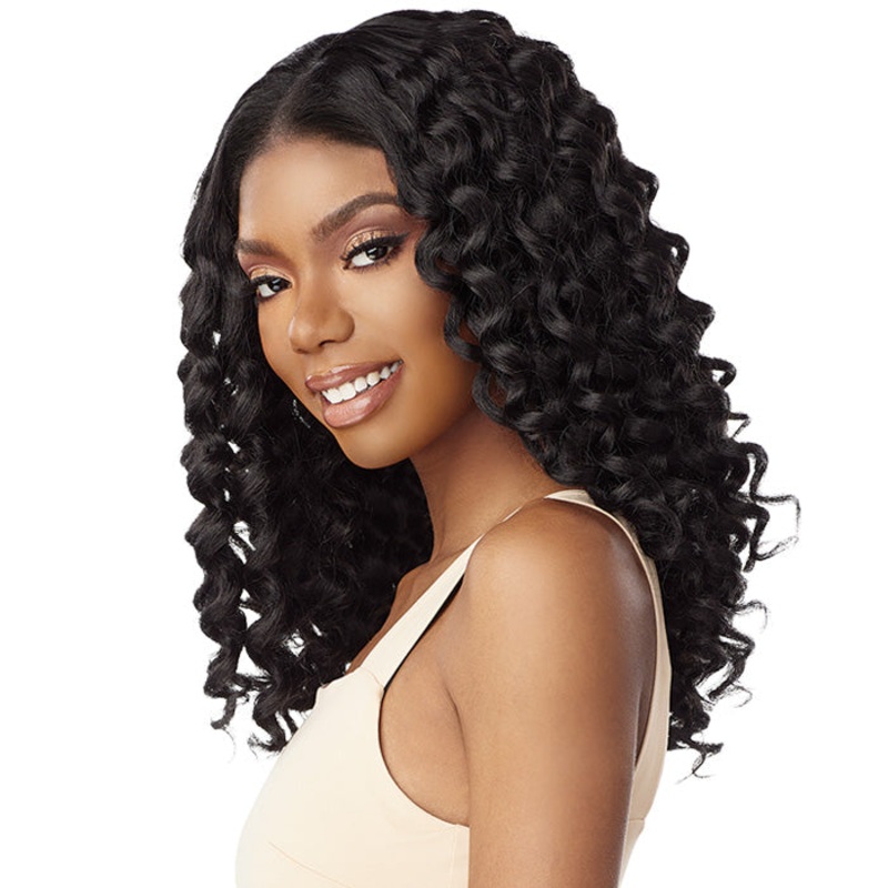 Sensationnel Curls Kinks Textured Glueless HD Lace Front Wig – Y-PART KINKY ROD CURL 18″ – Kinky Edges 1