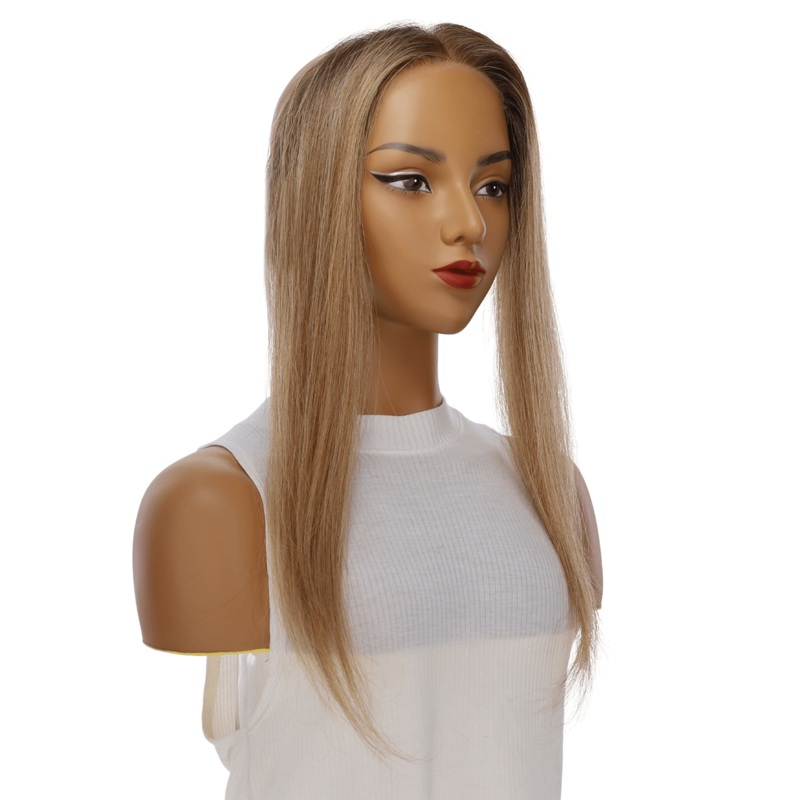 16″ Hairline Topper #Medium Blonde w/ Highlights 3 cm