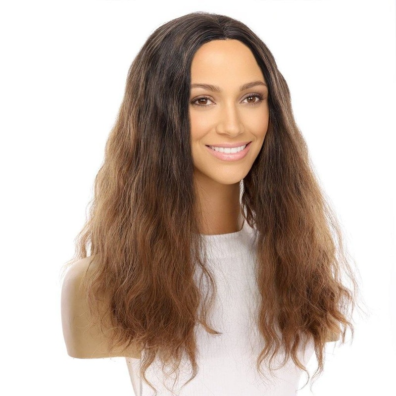 20″ Divine Lace Top Wig Dark Brown Ombre Wavy Zig Zag Lace Front