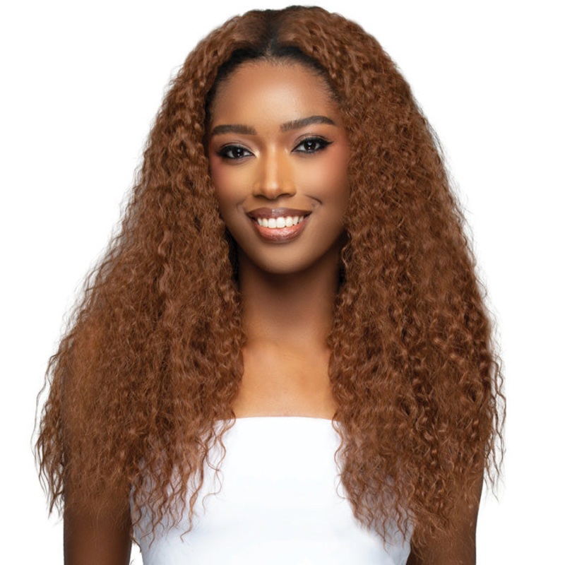 Bobbi Boss Miss Origin Human Hair Blend Full Cap Wig – MOGFC028 – BEACH CURL 24 1