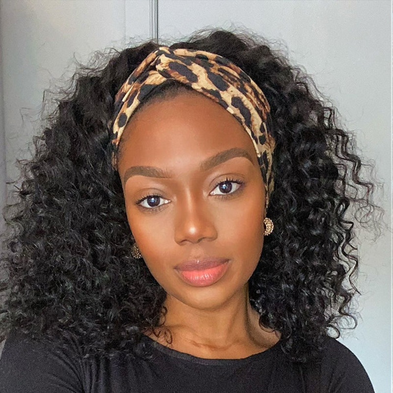 Deep Wave Glueless Curly Bob Wig Headband Wig 100% Human Hair (Get Free Trendy Headbands) 10