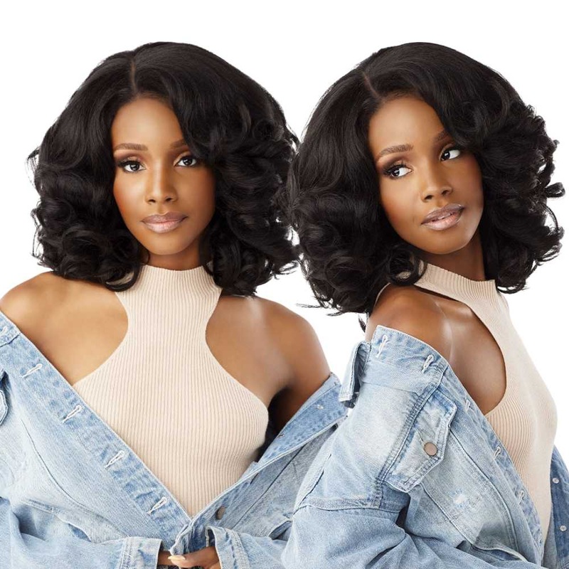 Sensationnel Kinky Edges Textured Lace Wig – Y-Part Kinky Volume Curl 14″ 1 JET BLACK