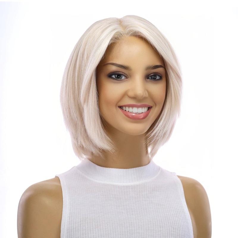 12″ Halle Silk Top Wig Ice Blonde Zig Zag Lace Front