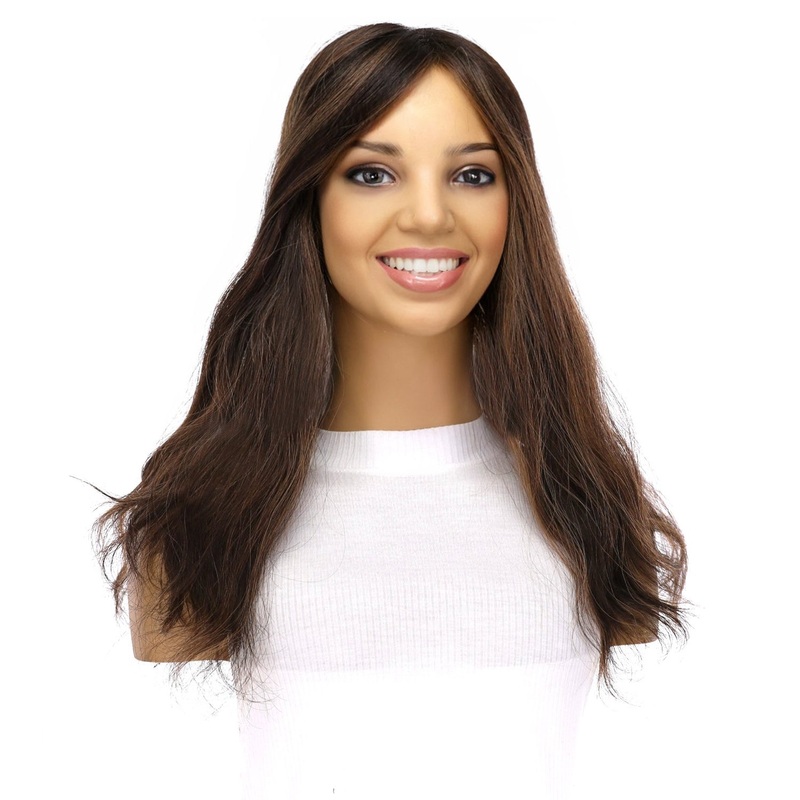 18″ Topaz Lace Top Topper Soft Black Wavy 3 x 5″