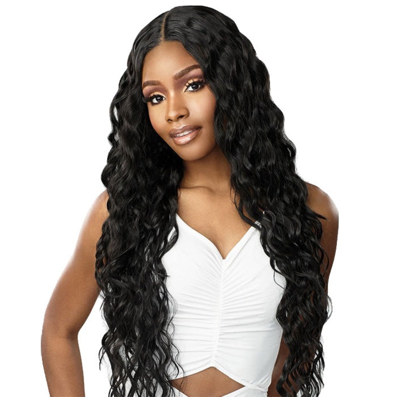 Sensationnel Butta Human Hair Blend HD Front Lace Wig – LOOSE CURLY 32 BALAYAGECARAMEL