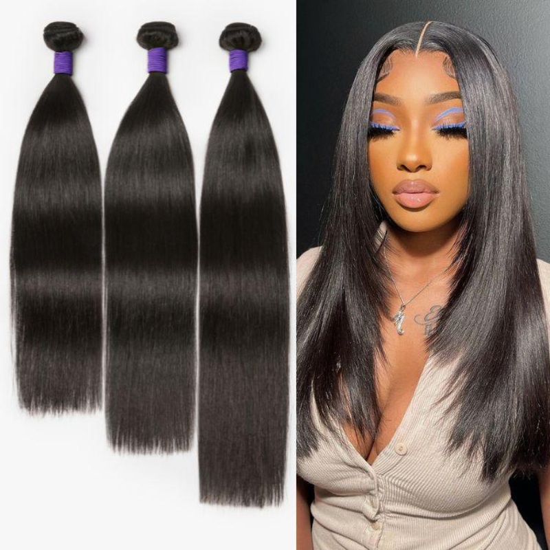 Upgraded Brazilian Hair | 3pcs Straight 100% Virgin Human Hair Bundles 10 10 10