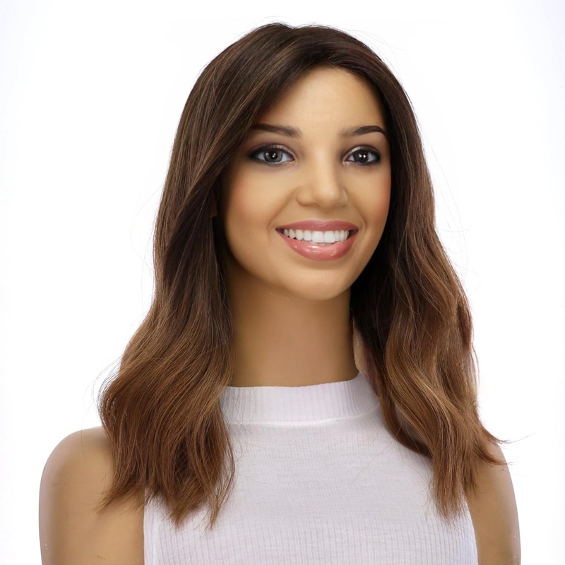 16″ Divine Lace Top Wig Dark Brown Ombre Zig Zag Lace Front