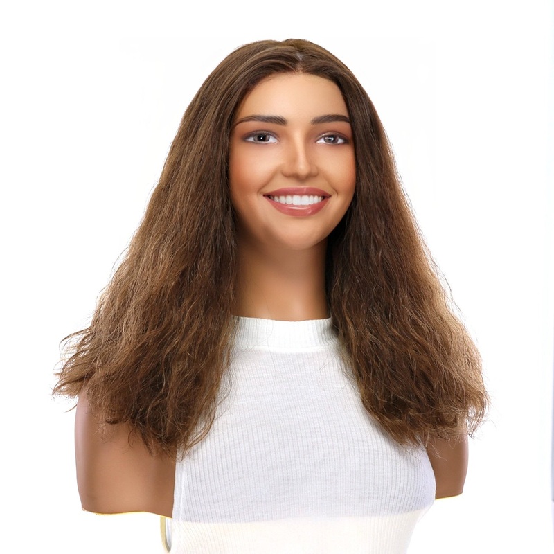 19″ Nicole Silk Top Wig Medium Brown Babylight Wavy Zig Zag Lace Front